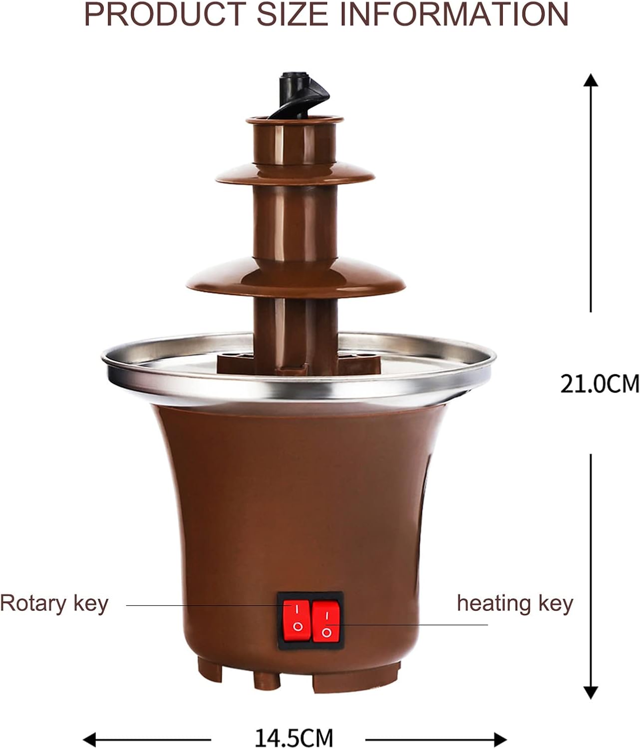 Chocolate Fountain 3 Tiers Electric Melting Machine Chocolate Fondue Fountain