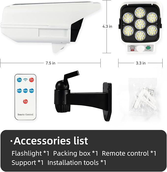 Solar Outdoor Waterproof Wall Light with Remote