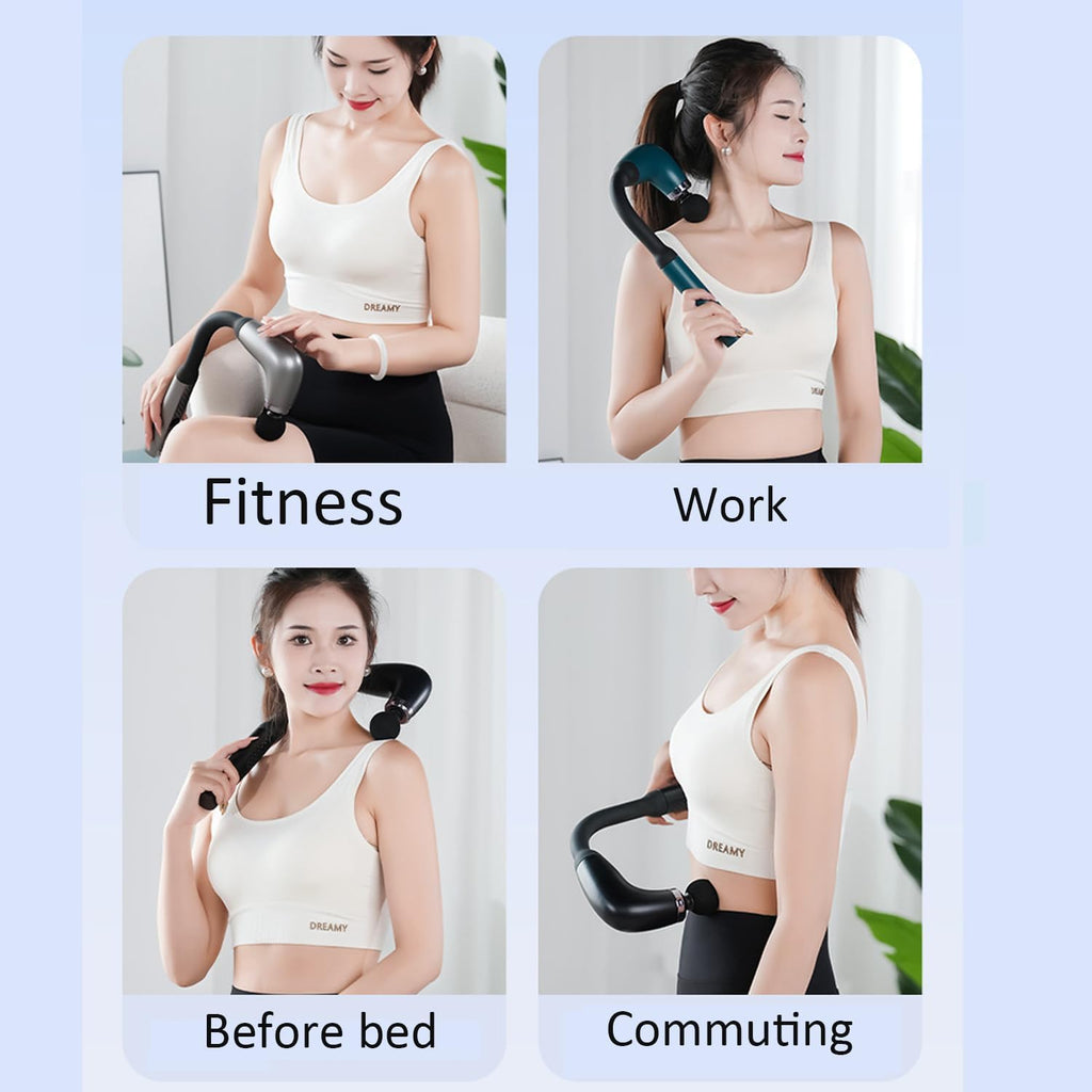 مسدس تدليك كهربائي لاسلكي قابل لإعادة الشحن للرقبة والظهر والخصر