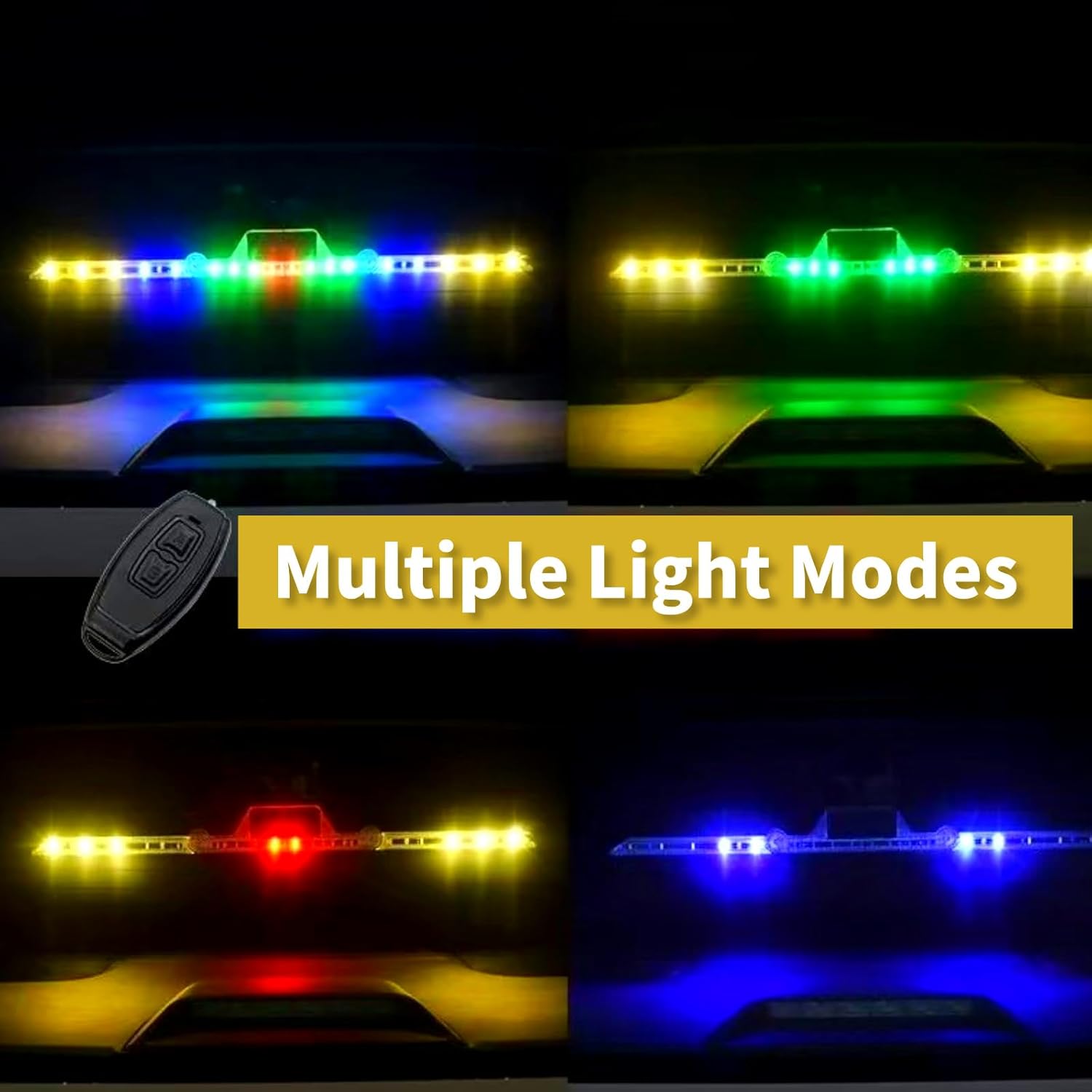 Solar Strobe Lights, Emergency Lights for Vehicles Flashing LED Light Bar Beacon Security Lights Waterproof for Car