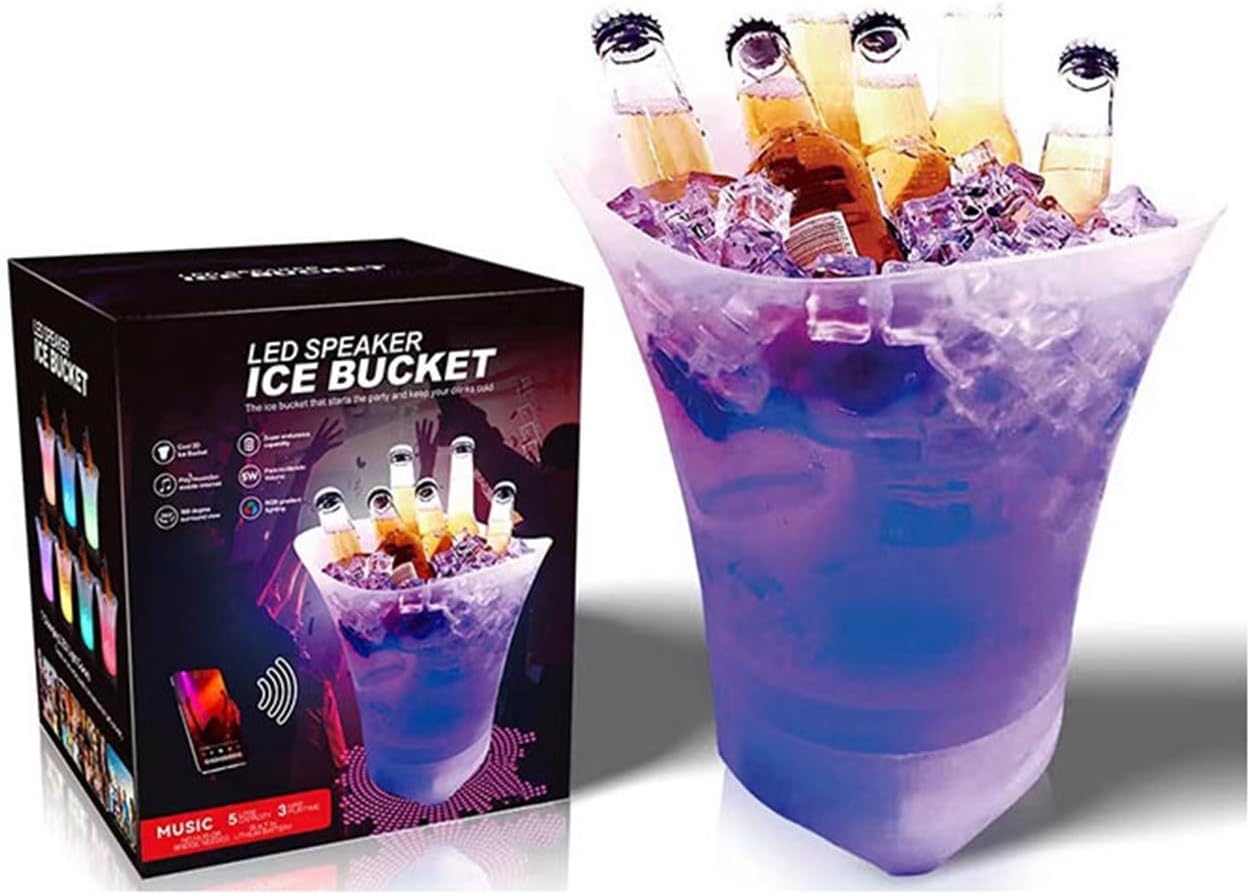 Bluetooth Luminous Ice Bucket Led Light Portable Small Speaker Beer Bucket Cross-Border Camping Ice Bucket 5l