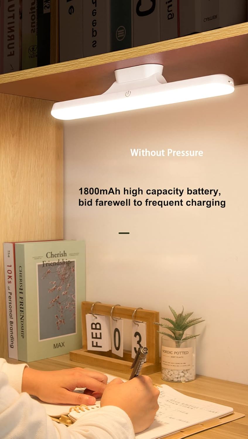 Wireless Desk Lamp 1800mAh, USB Rechargeable Magnetic LED Table Lamp