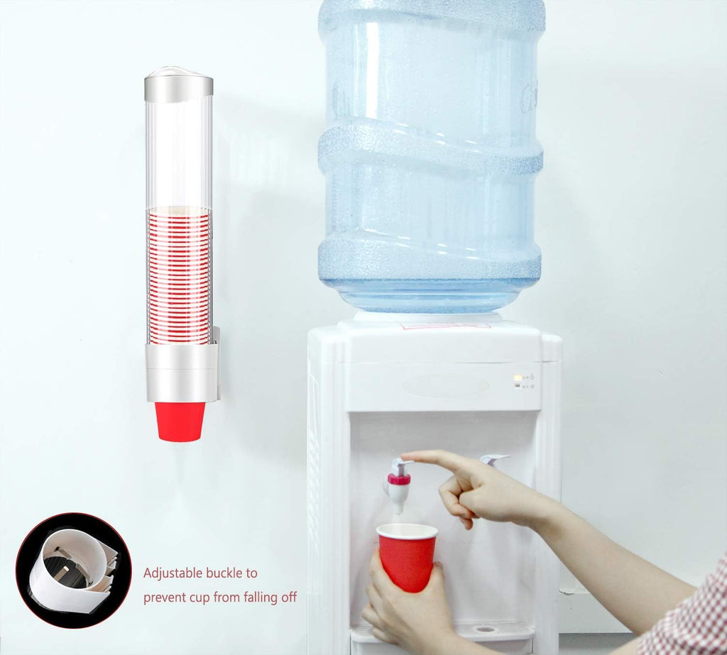 Wall Mounted One Button Water Cup Dispenser Dustproof Holder
