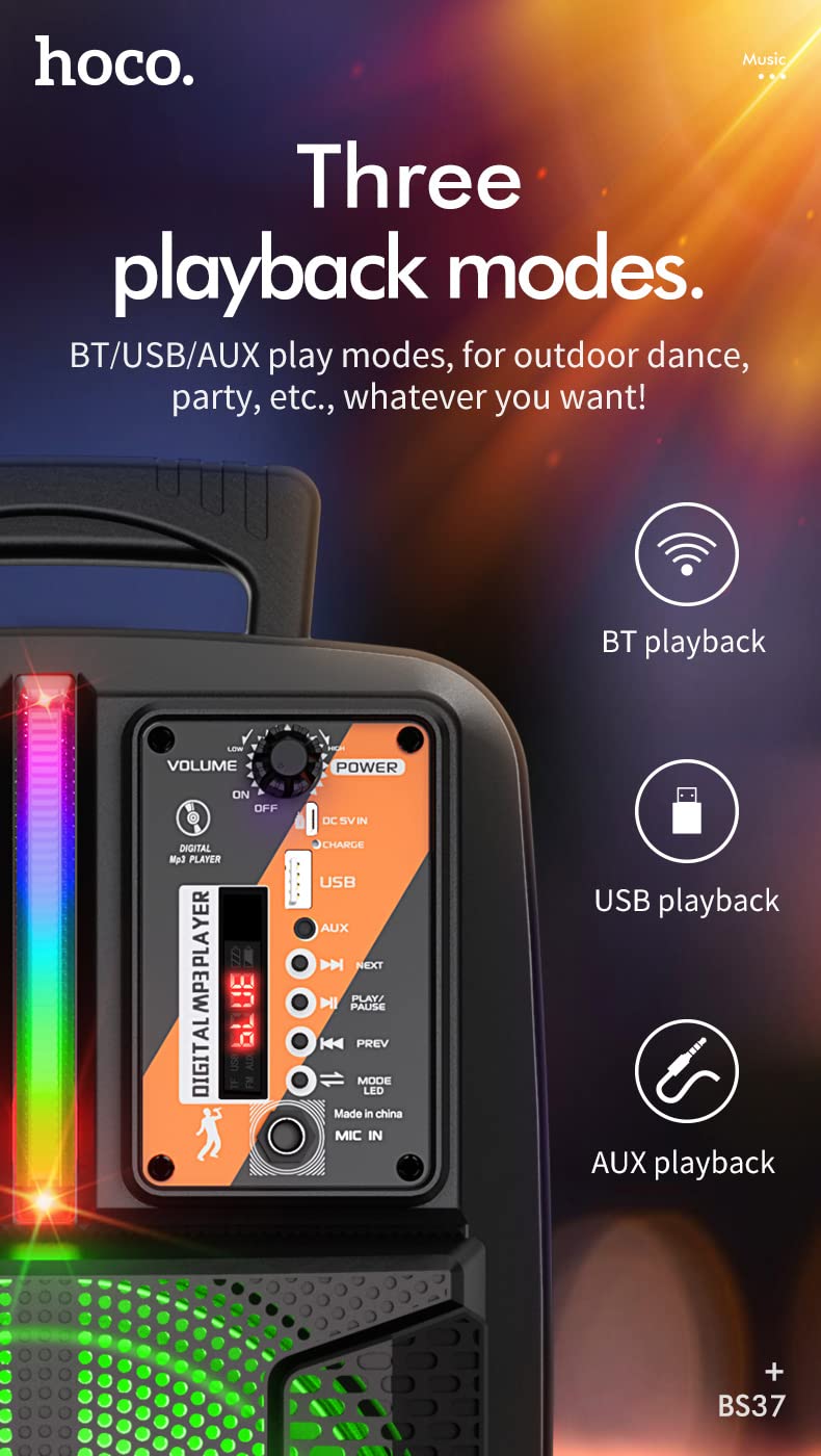 HOCO BS37 Dancer Outdoor Wireless Speaker With Wired Microphone