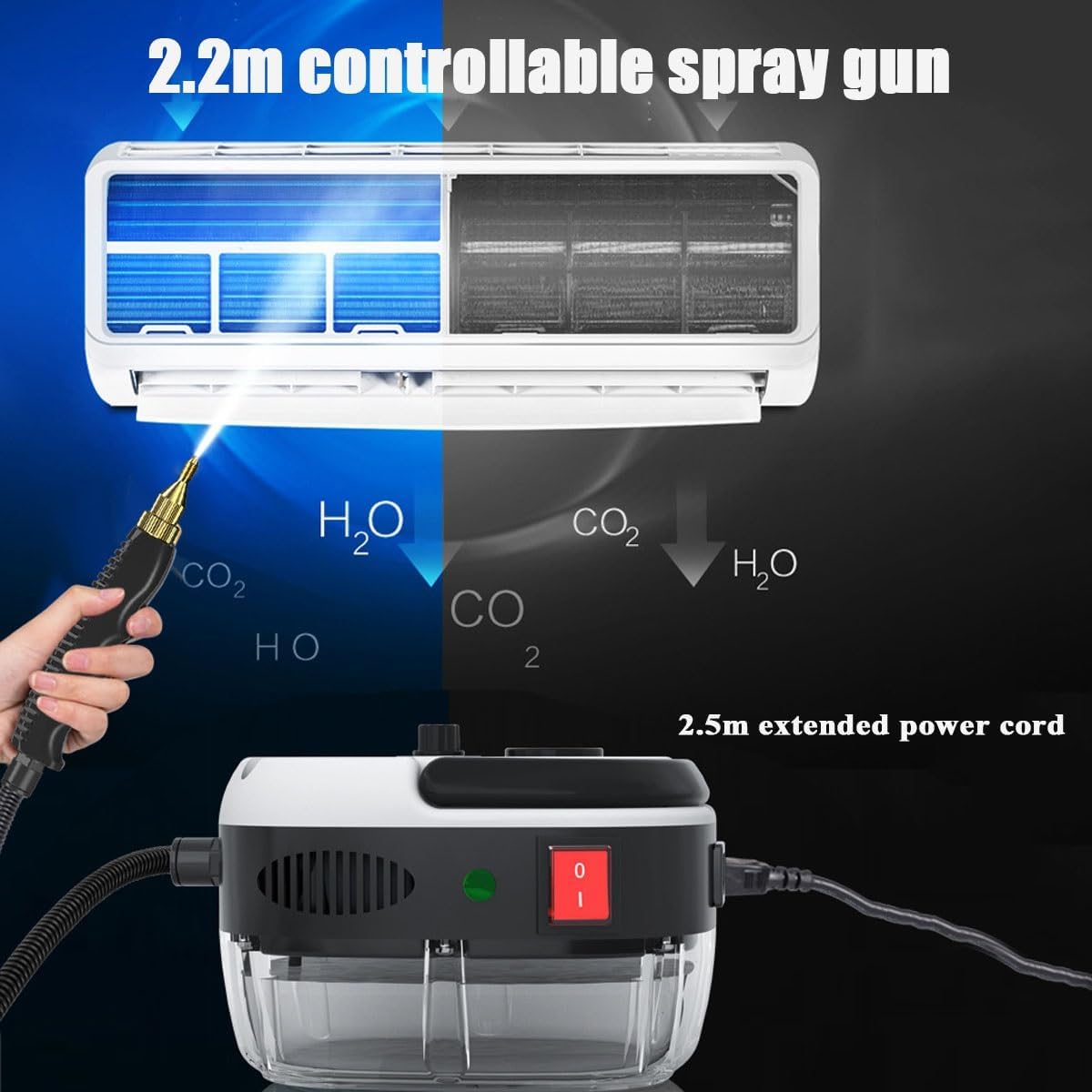 Steam Cleaner, 2500w Handheld High-Temperature Pressurized Steam Cleaner, Portable Steam Cleaner