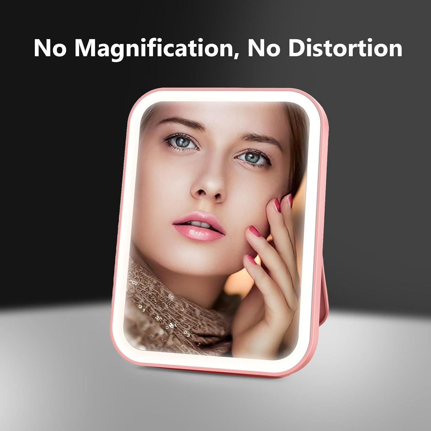 Led Lighted Makeup Mirror for Desk, Vanity Table Handheld Mirror, for Travel/Makeup