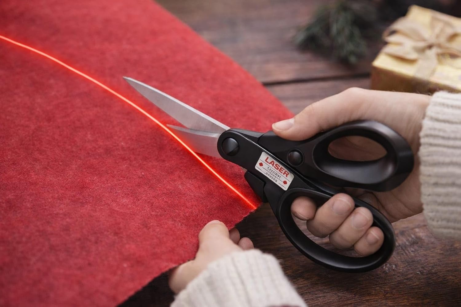 Stainless Steel Blades Laser Guided Scissors for Fabric and Paper Cutting