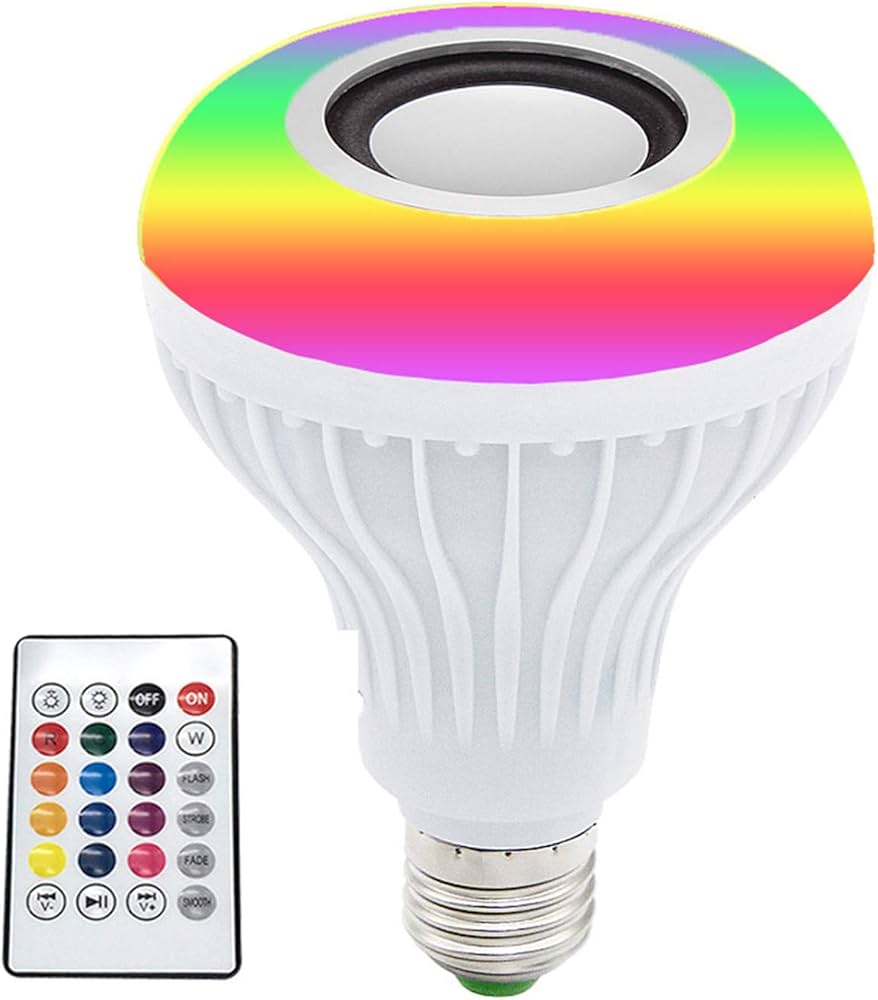 مصباح مكبر صوت بلوتوث LED للموسيقى مع جهاز تحكم عن بعد