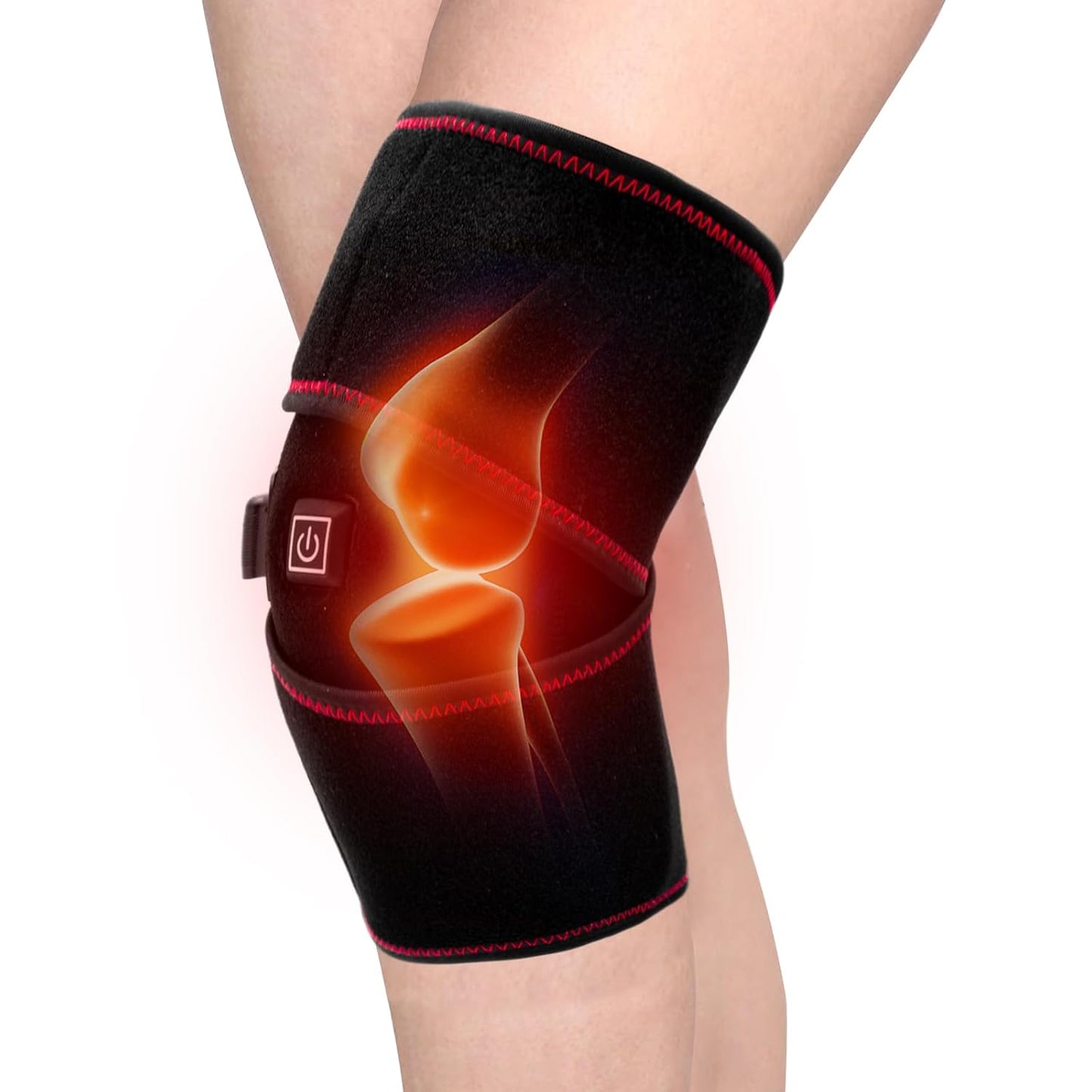 Heated Knee Brace Wrap 3 Adjustable Temperature Thermal Therapy Heated knee pad with USB Adapter Heating Pad for Arthritis Pain Relief