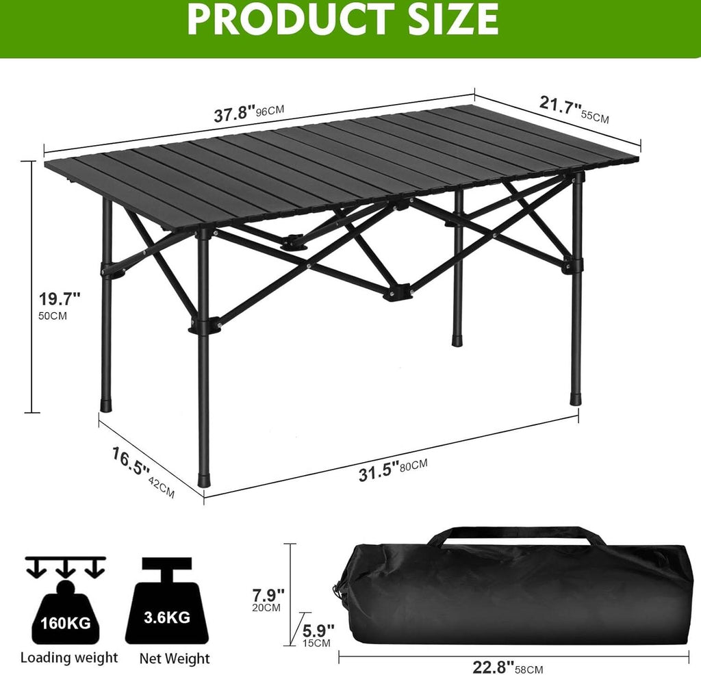 Folding Camping Picnic Table 120 x 55 x 50 cm