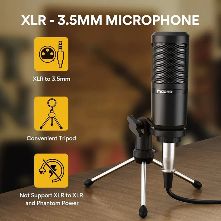 Maonocaster Maonocaster AU-AM200S1 Lite Portable All-In-One Podcast Production Studio With Microphone And Audio Interface for Podcast, Games