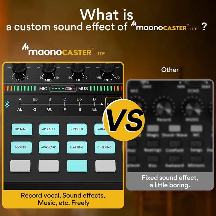Maonocaster Maonocaster AU-AM200S1 Lite Portable All-In-One Podcast Production Studio With Microphone And Audio Interface for Podcast, Games