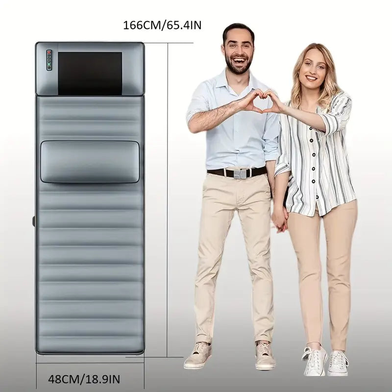 وسادة تدليك الجسم بالكامل مع شياتسو للرقبة، واسترخاء حراري لأسفل الظهر، واهتزاز في 10 مناطق، وقماش مخملي - مثالية للاسترخاء