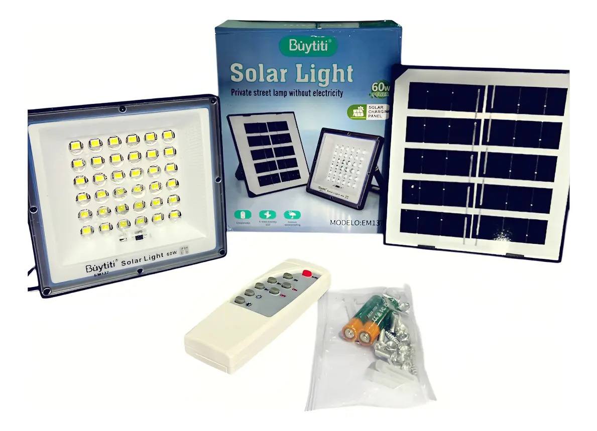 Buytiti EM137 60W Waterproof Solar Floodlight with Controller