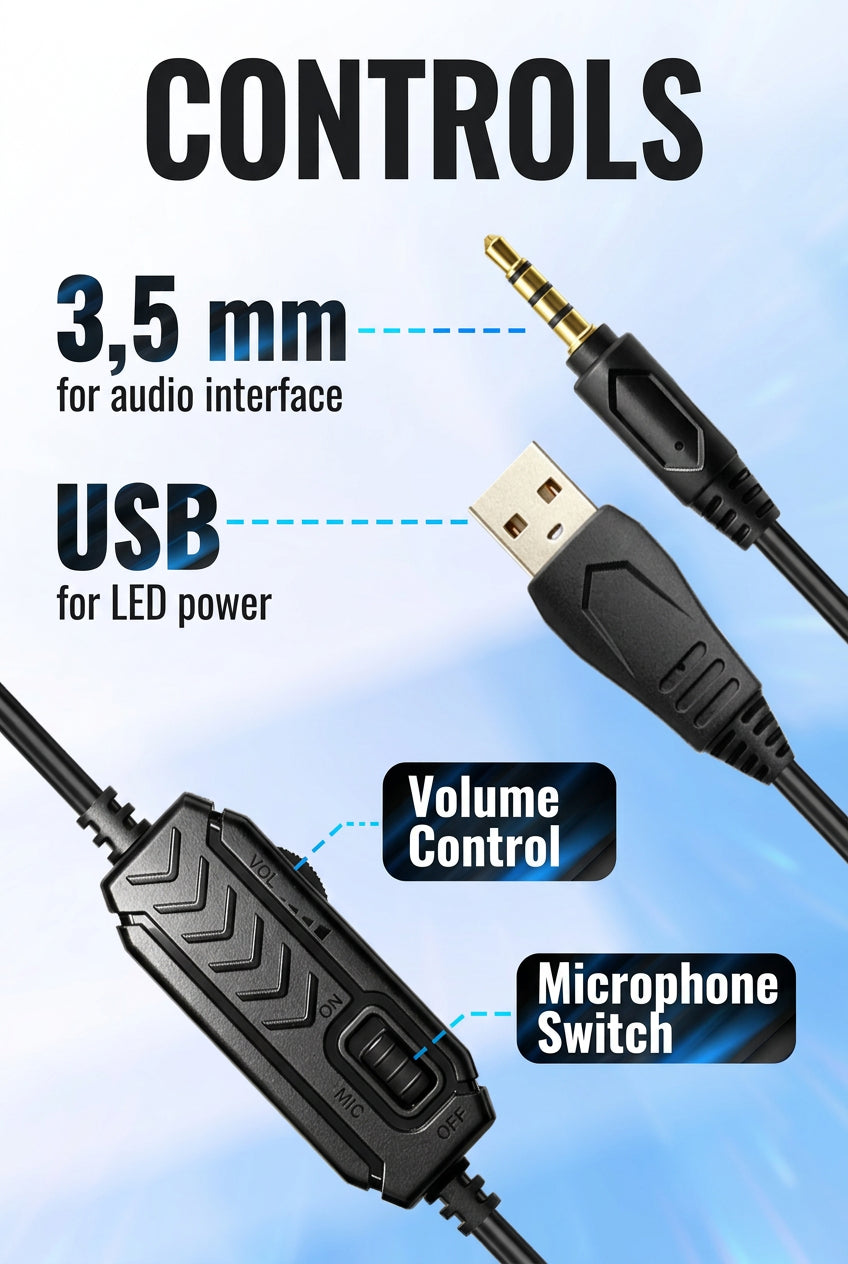 HOCO ESD21 Greet Gaming RGB Wired Headphones
