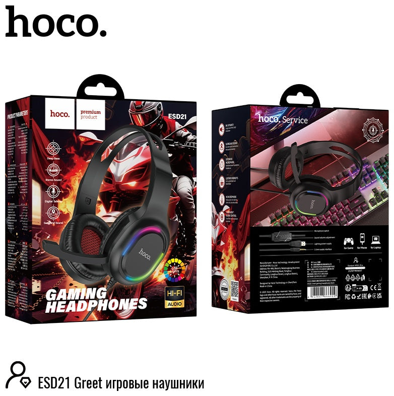 HOCO ESD21 Greet Gaming RGB Wired Headphones