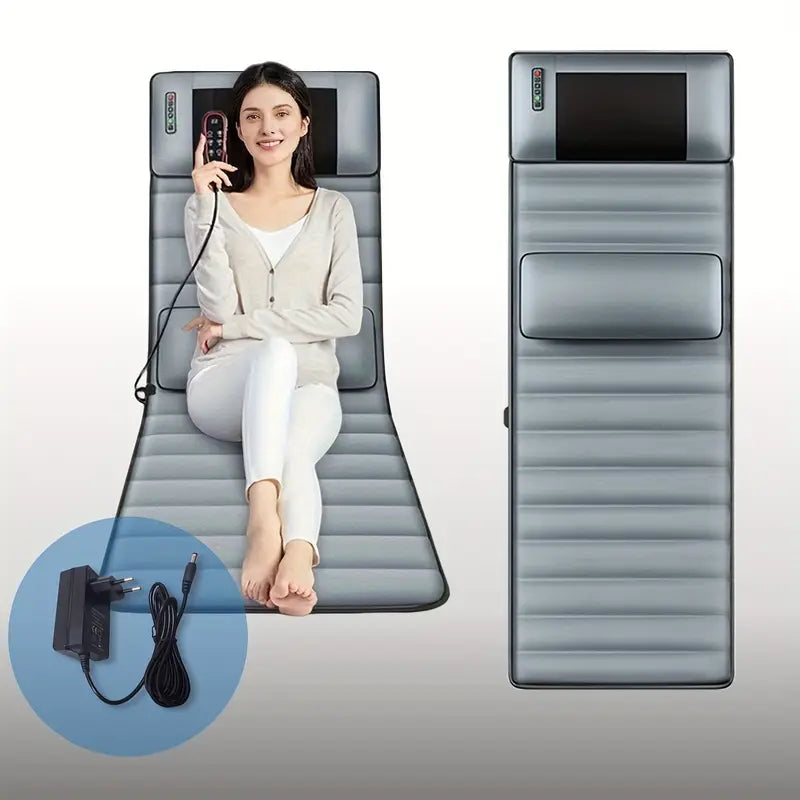 وسادة تدليك الجسم بالكامل مع شياتسو للرقبة، واسترخاء حراري للقطن، واهتزاز في 10 مناطق