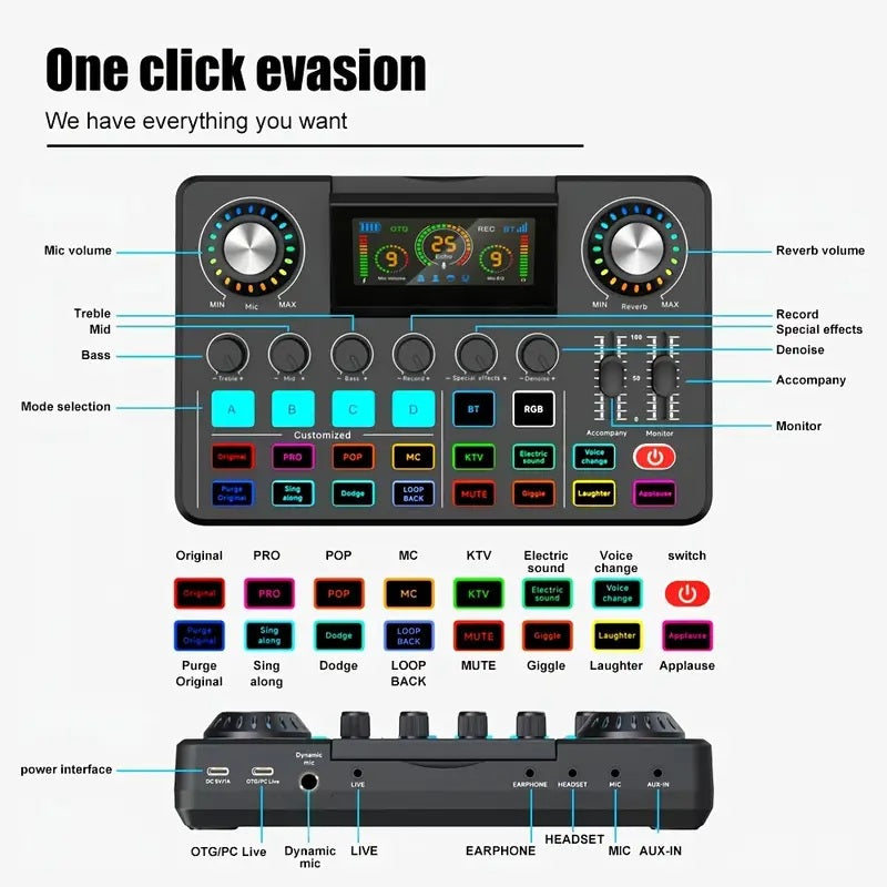 بطاقة صوت F668 مع مجموعة ميكروفون U87P كاملة