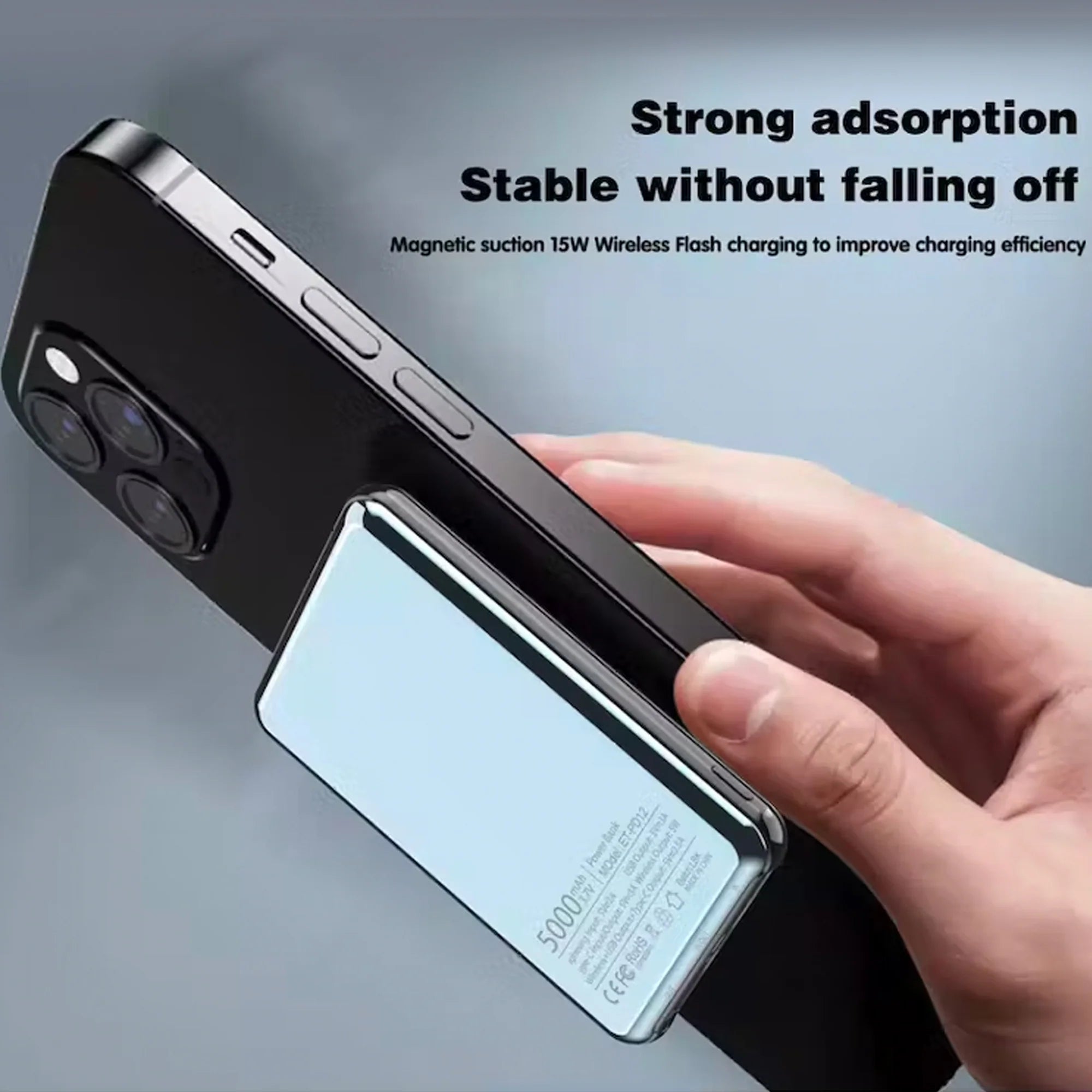 باور بانك لاسلكي مغناطيسي PD12 Magsafe من Earldom® بسعة 5000 مللي أمبير في الساعة