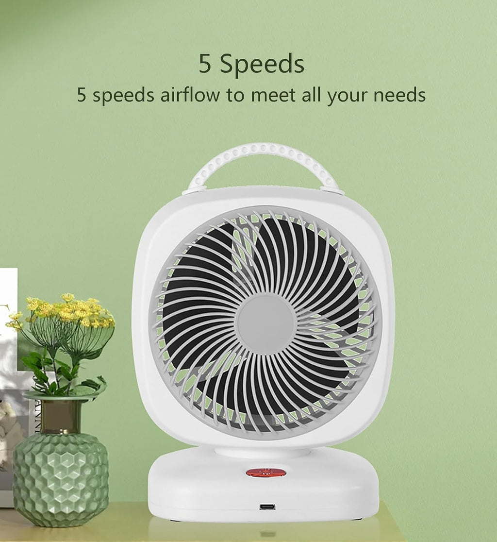 Rechargeable Small Table Fan with 5 Speeds