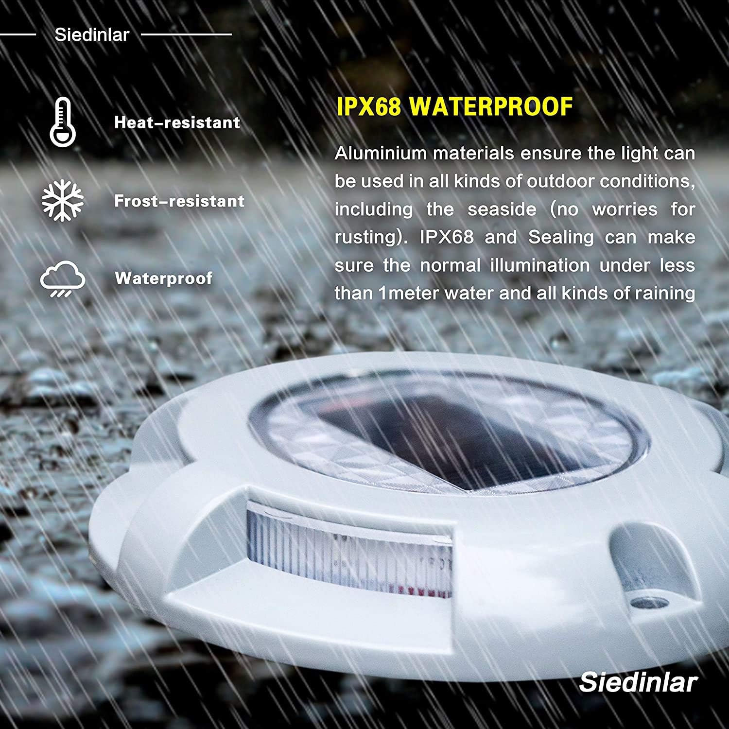 Solar Driveway Lights Solar Dock Lights 9 Colors in 4 Pack, Waterproof IP68, Outdoor