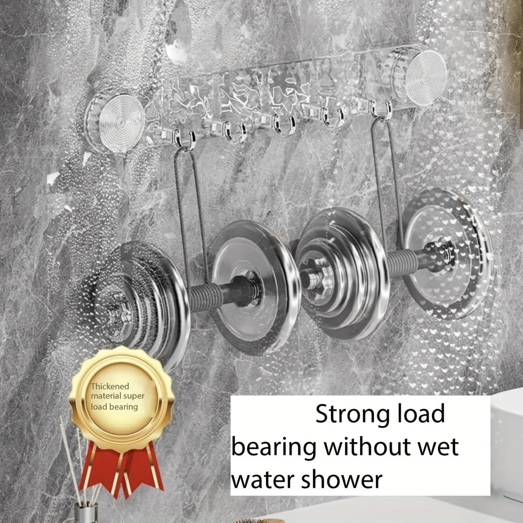 Suction Wall Hooks with Crystal Design Self- Adhesive – 5 in 1 Hook 1PC