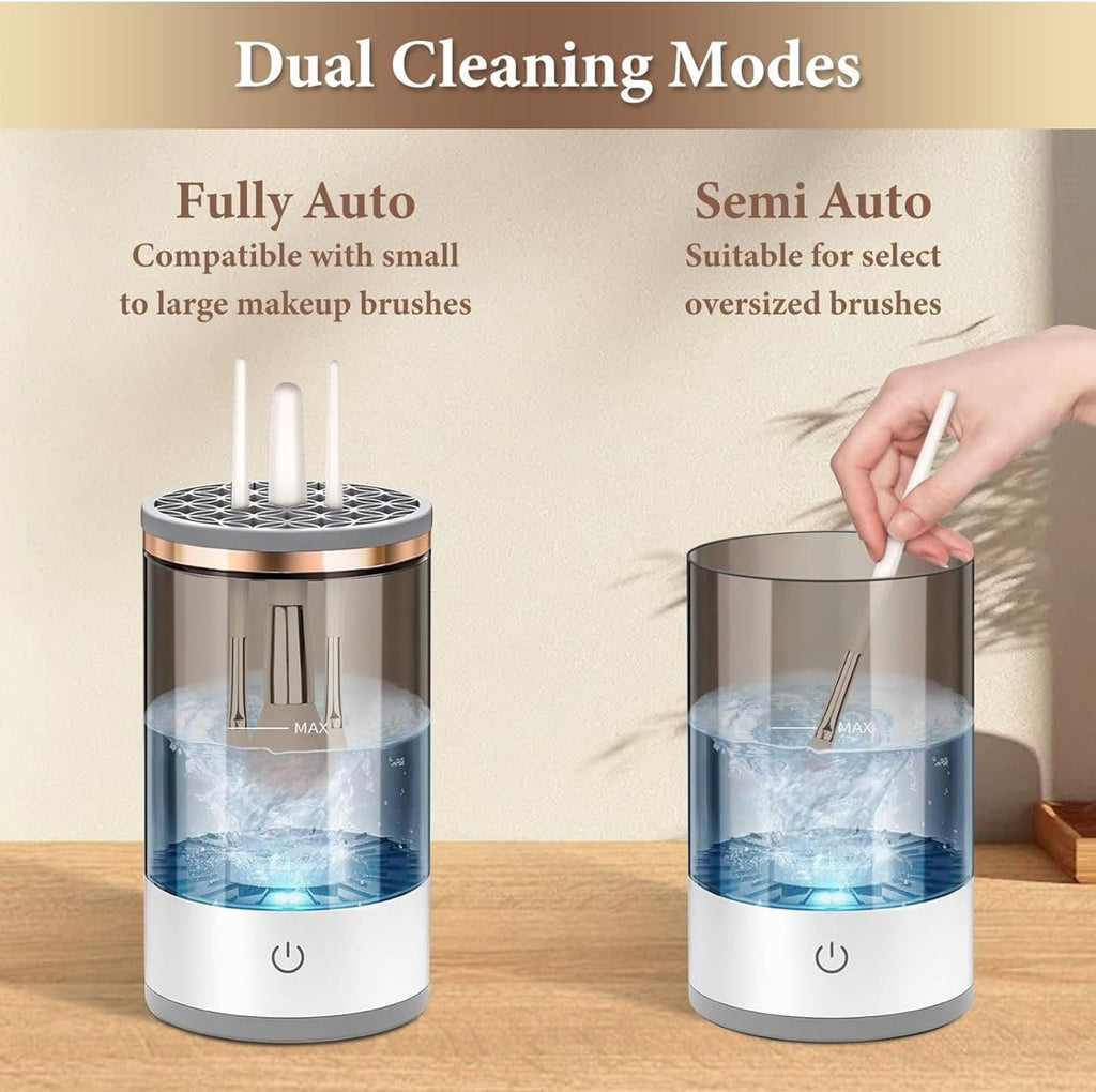 Electric Portable USB Makeup Brush Cleaner Machine with LED Light