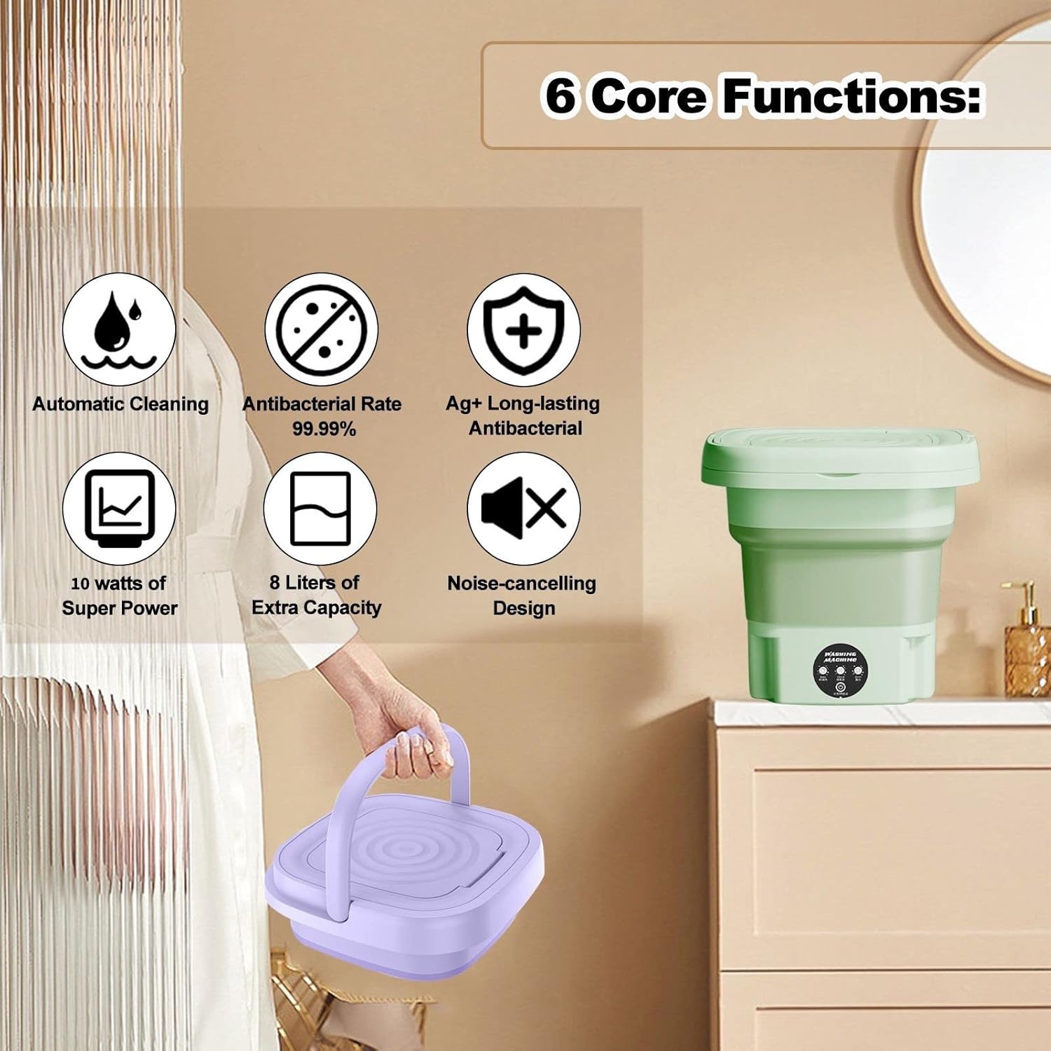 Mini Automatic Foldable Washing Machine