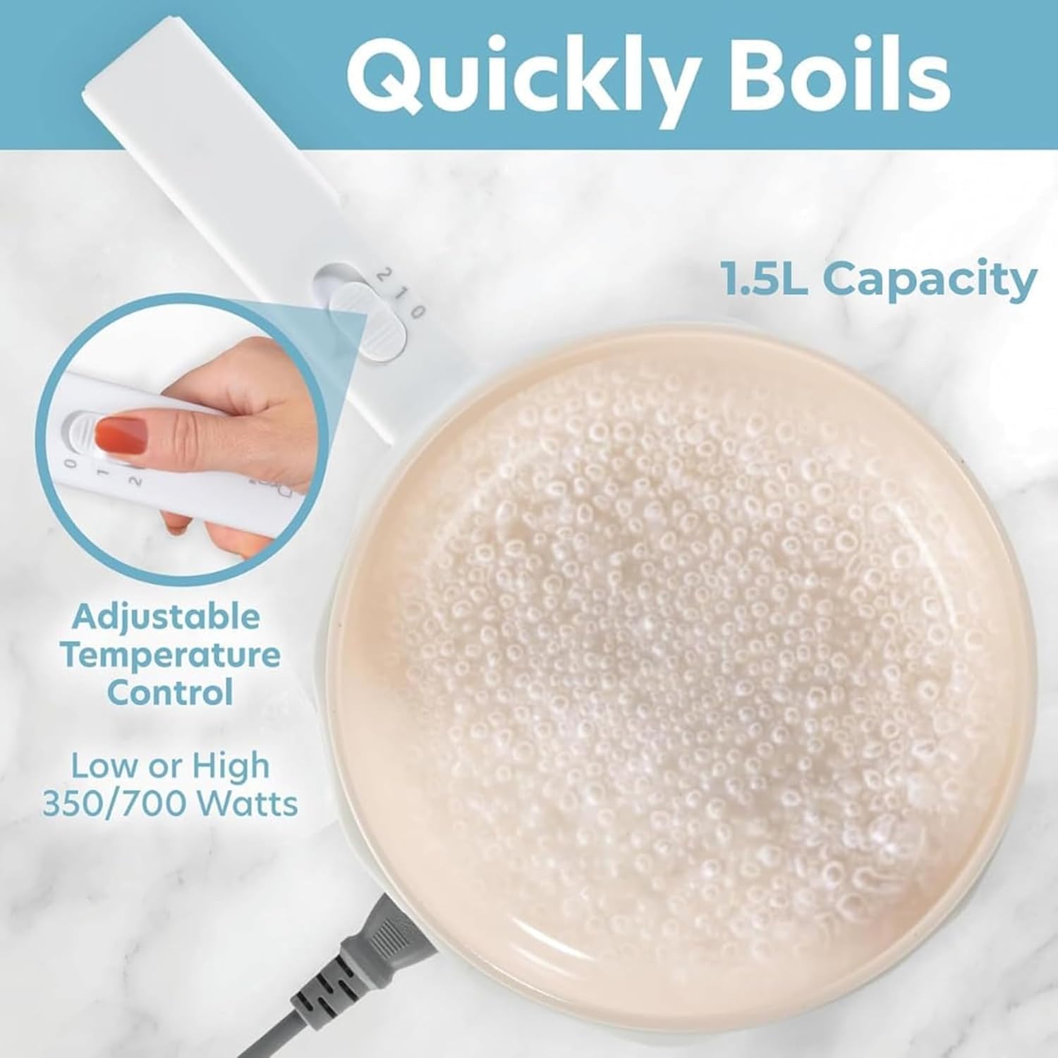 1.8L Electric Hot Pot with Steamer & Temperature Control