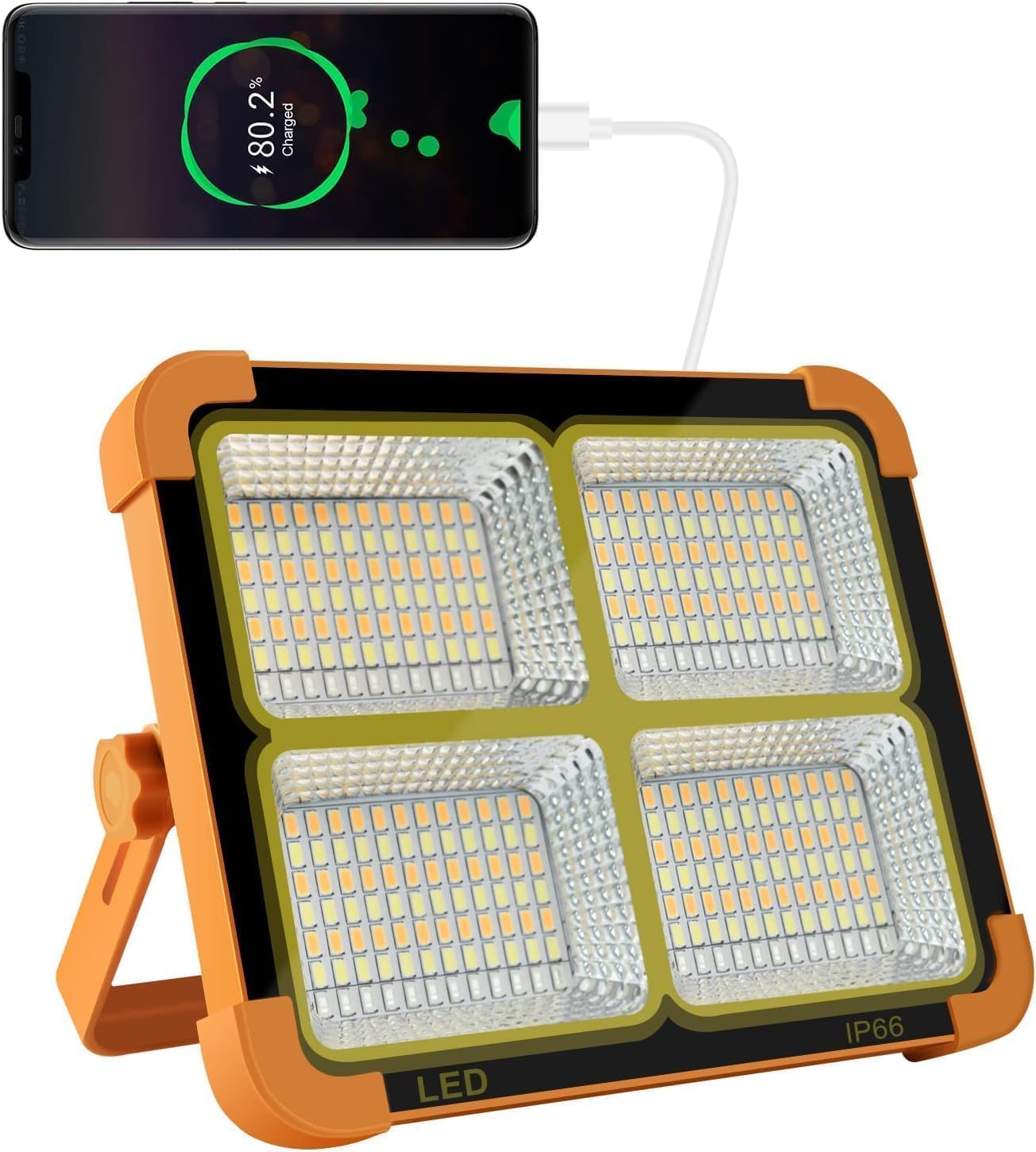 Solar Portable LED Emergency Light Outdoor Waterproof Camping Rechargeable Multifunctional Flood Light