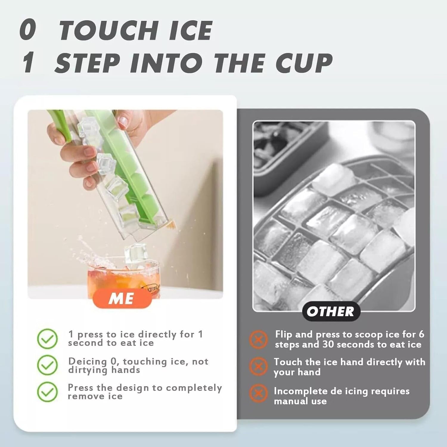 New Ice Cube Trays 6 Cells One Handed Deicing And Pressing The Ice Lattice