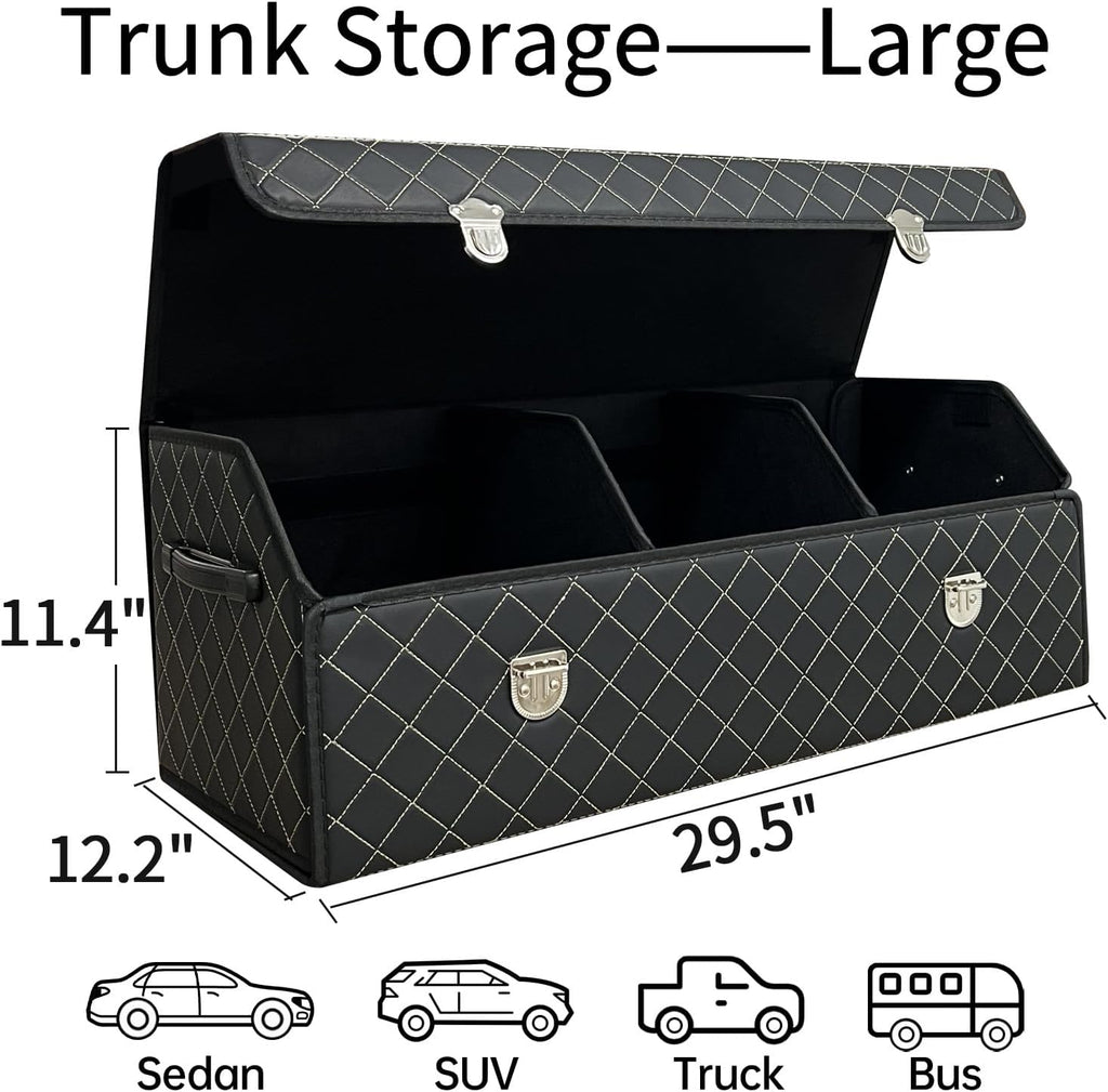 Trunk Organizer for Car With Lid,Foldable Trunk Organizer