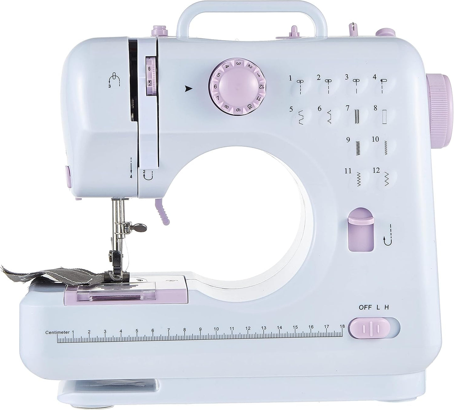 Portable Mini Automatic Sewing Machine,Electric Professional Crafting Mending Tool - LED 12 Stitches 2 Speed with Foot Pedal for Household