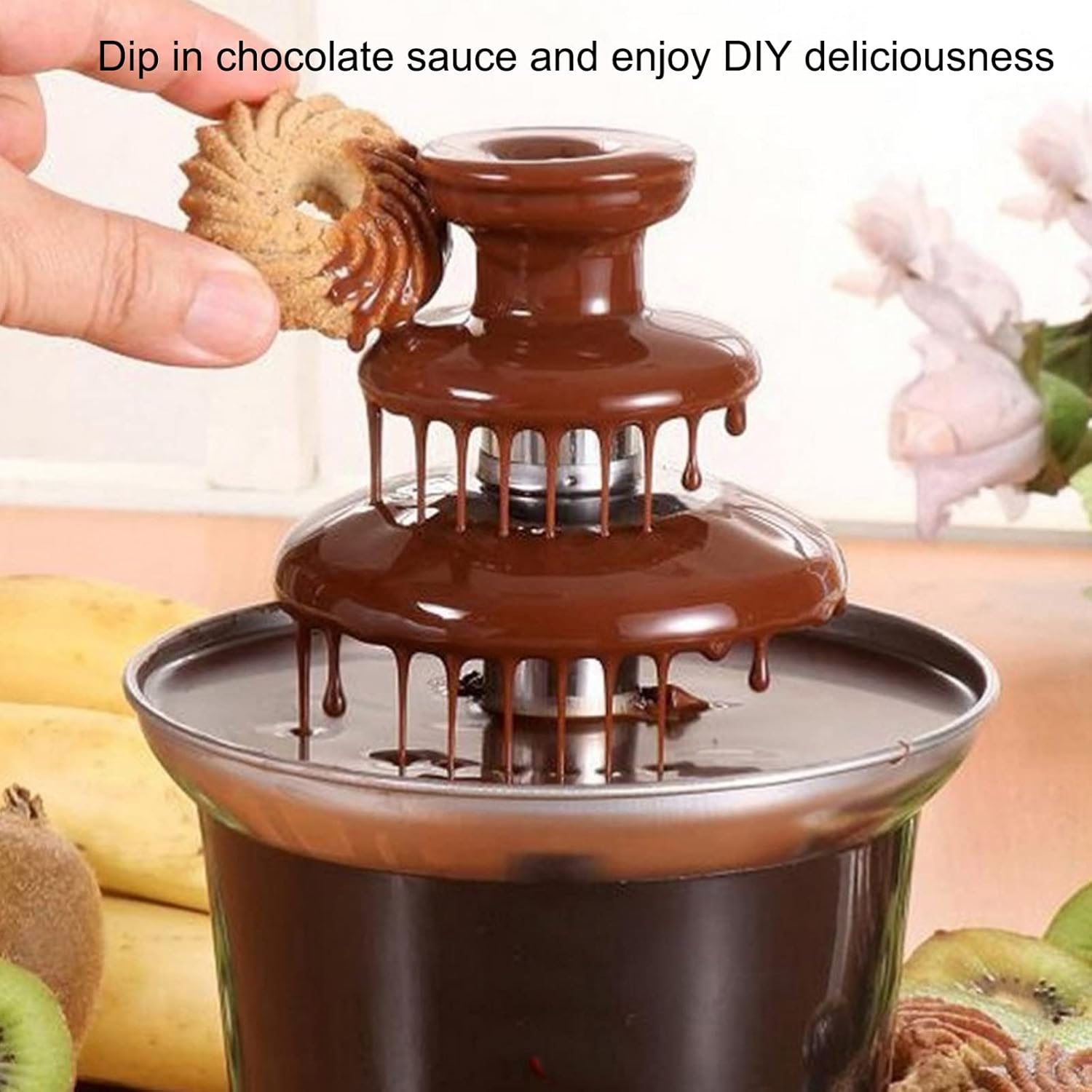 Chocolate Fountain 3 Tiers Electric Melting Machine Chocolate Fondue Fountain