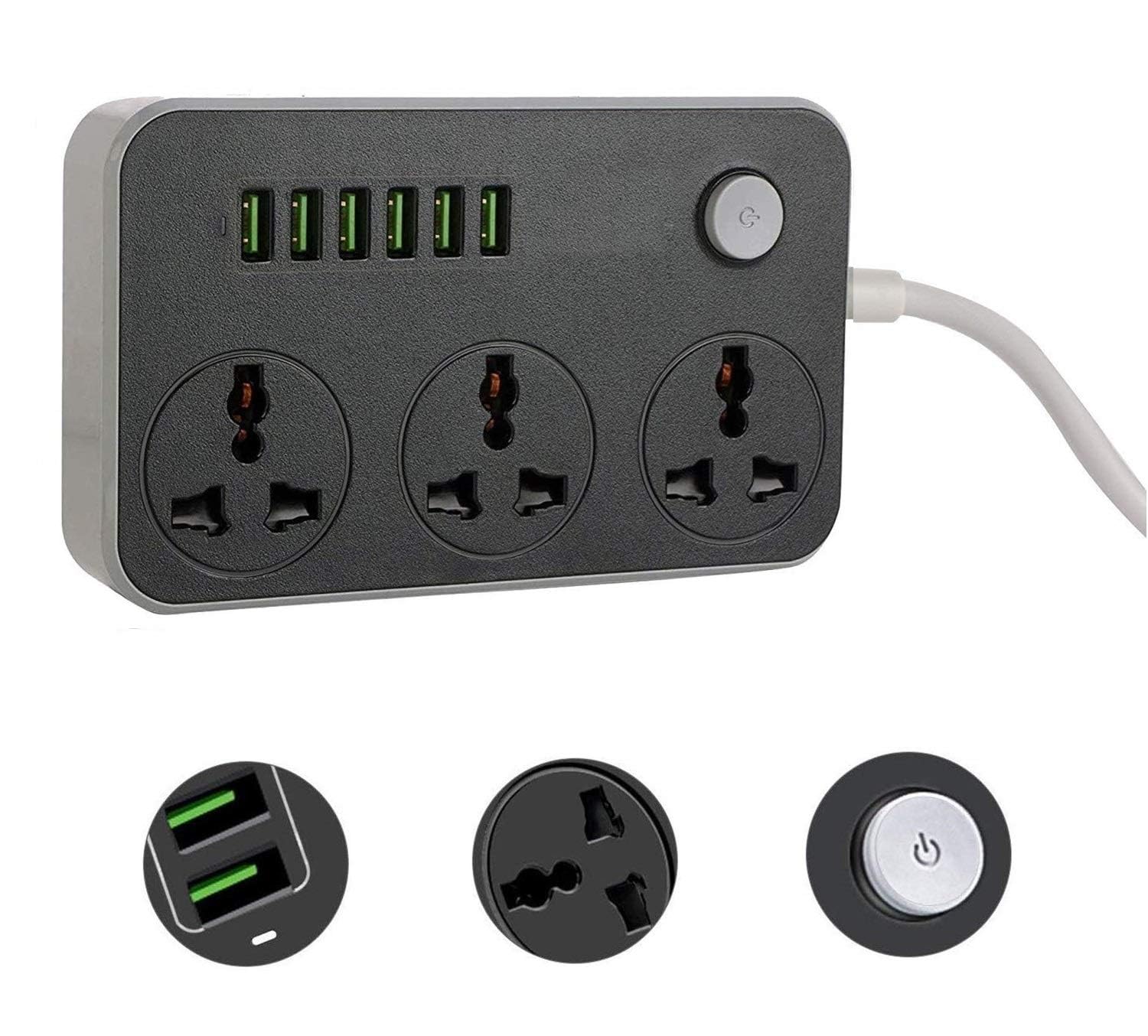 3 Way Power Module 6 USB 3 Way Power Extension 2M – WorldTech