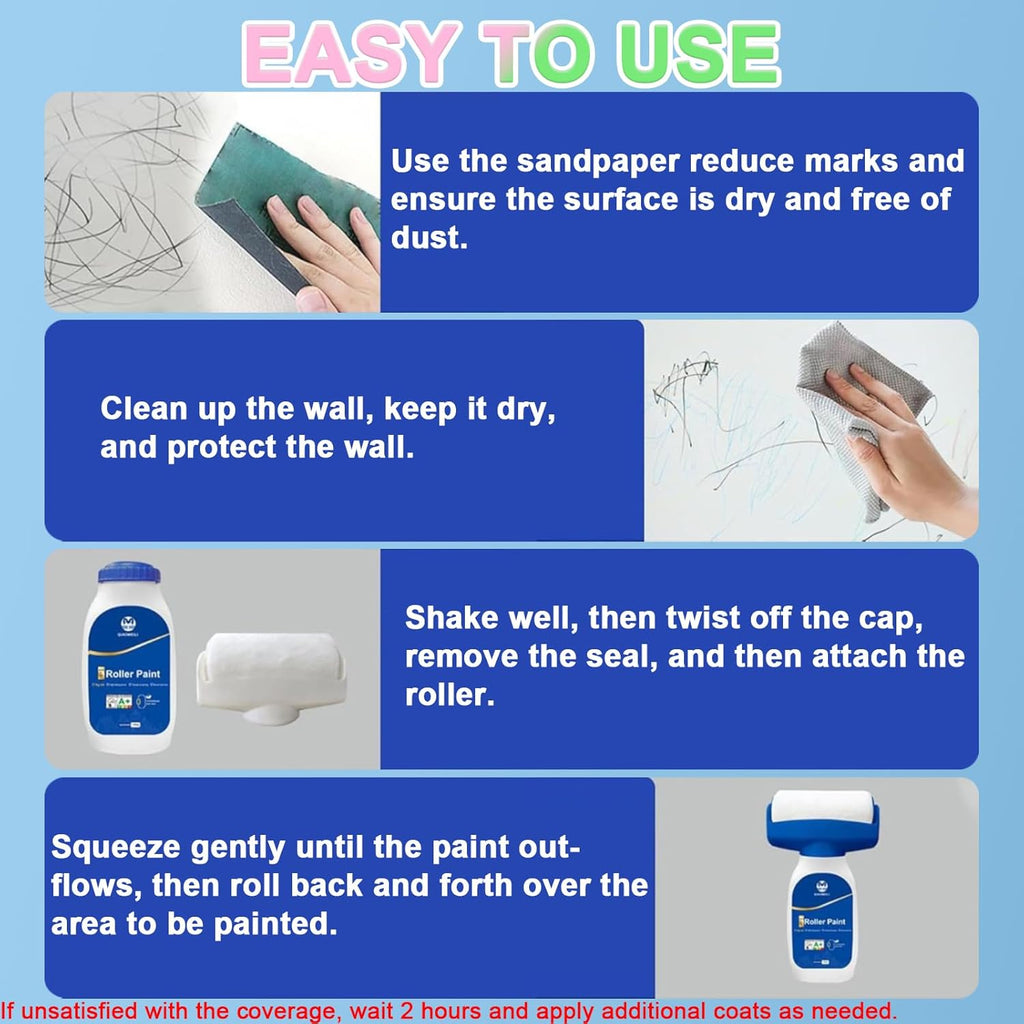 White Paint Fast-Drying & Water-Based Roller for Walls