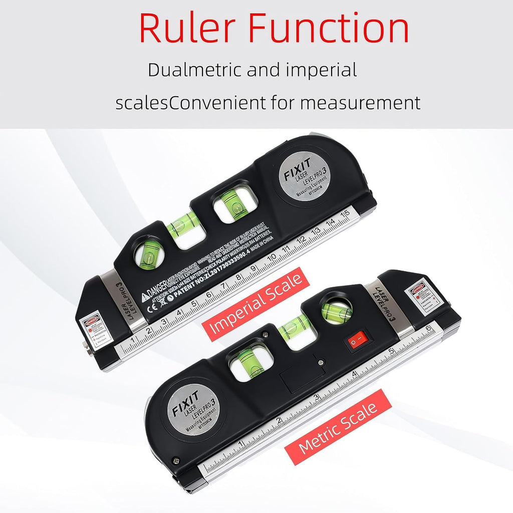 Laser Level Line Tool with Metric Rulers