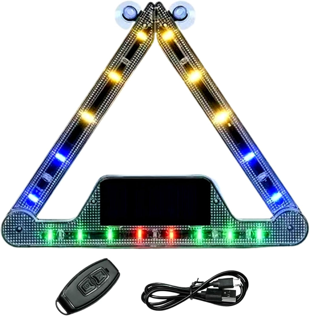 Solar Strobe Lights, Emergency Lights for Vehicles Flashing LED Light Bar Beacon Security Lights Waterproof for Car