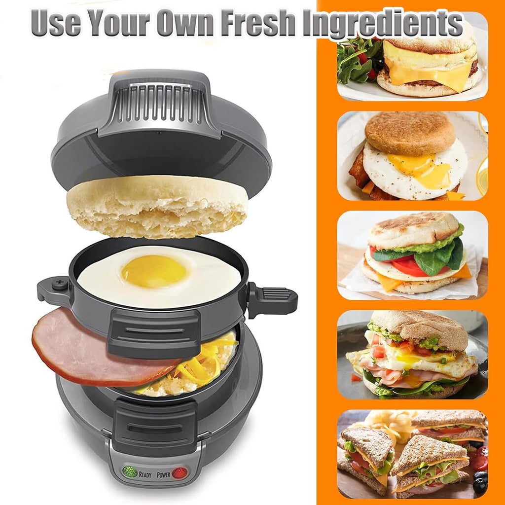 Sandwich Toaster Burger Maker, Panini Presses, Efficient Non-Stick Heating Plates with Non-Stick Coating, Perfect for Burgers