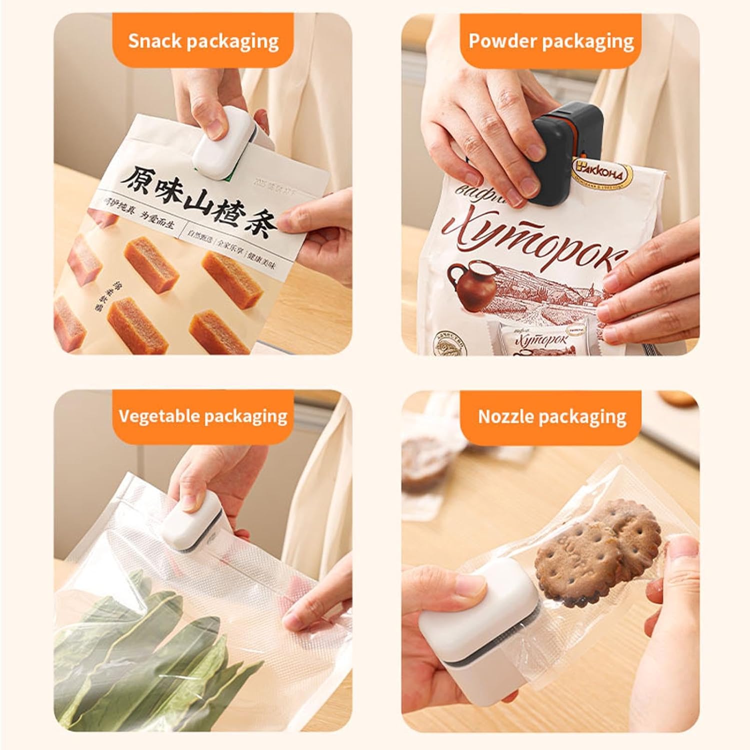 Mini Bag Sealer, Snack Sealer, Mini Bag Heat Sealer, USB Interface, Snack Bags, Cookies, Pet Food