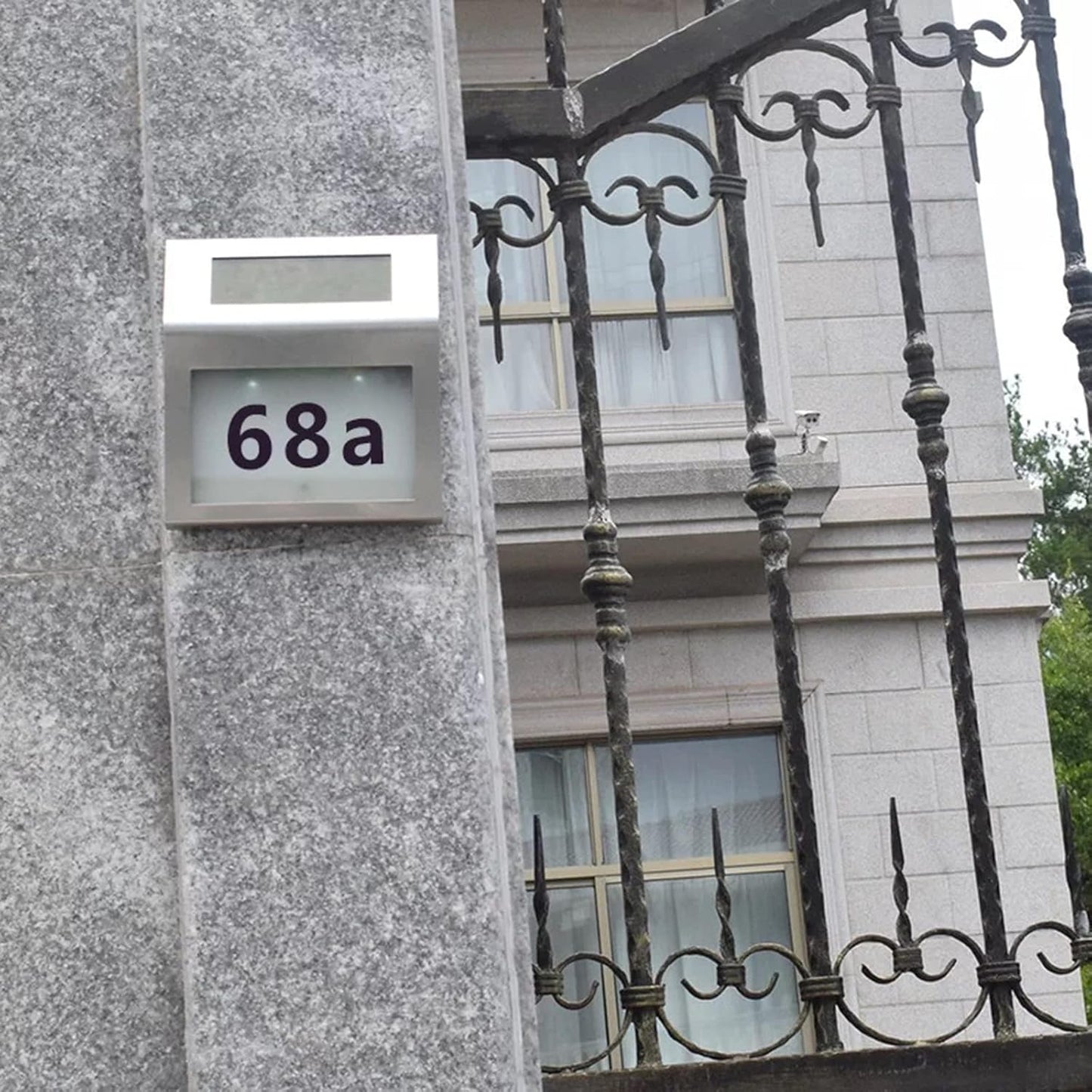 Solar house number led address plate