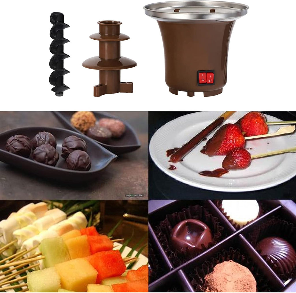 Chocolate Fountain 3 Tiers Electric Melting Machine Chocolate Fondue Fountain