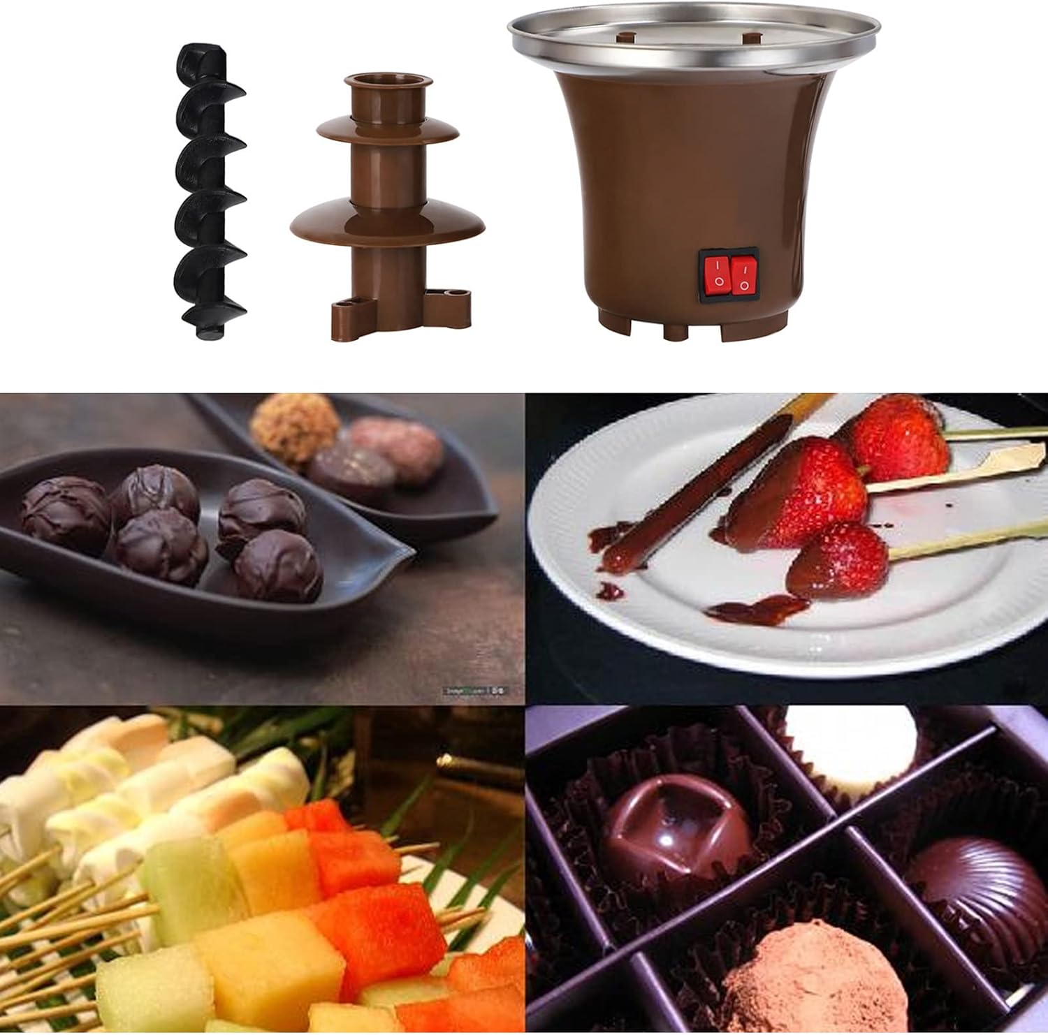 Chocolate Fountain 3 Tiers Electric Melting Machine Chocolate Fondue Fountain