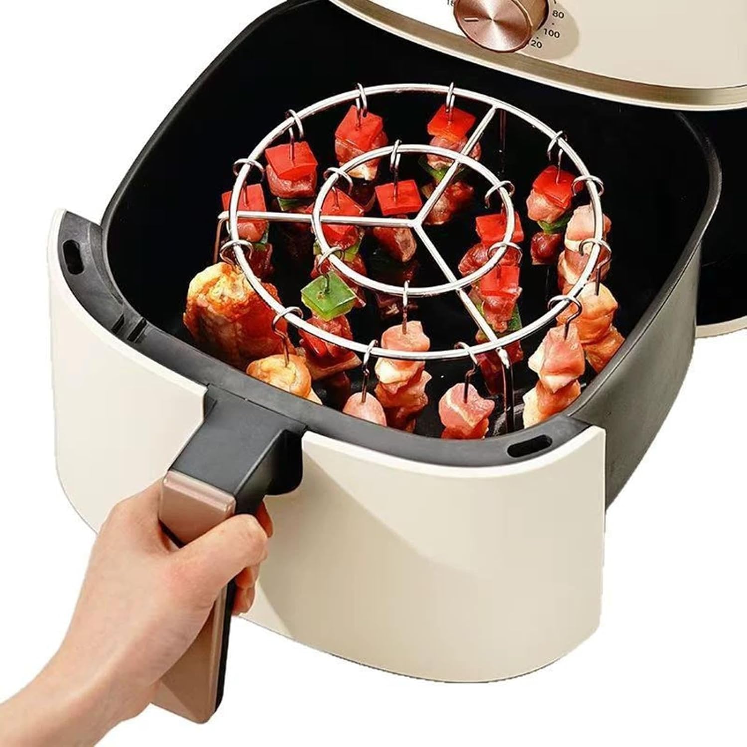 Air Fryer Rack Round Hanging 24 Skewer Cooking Rack for Non-Stick Cooling Baking Drying
