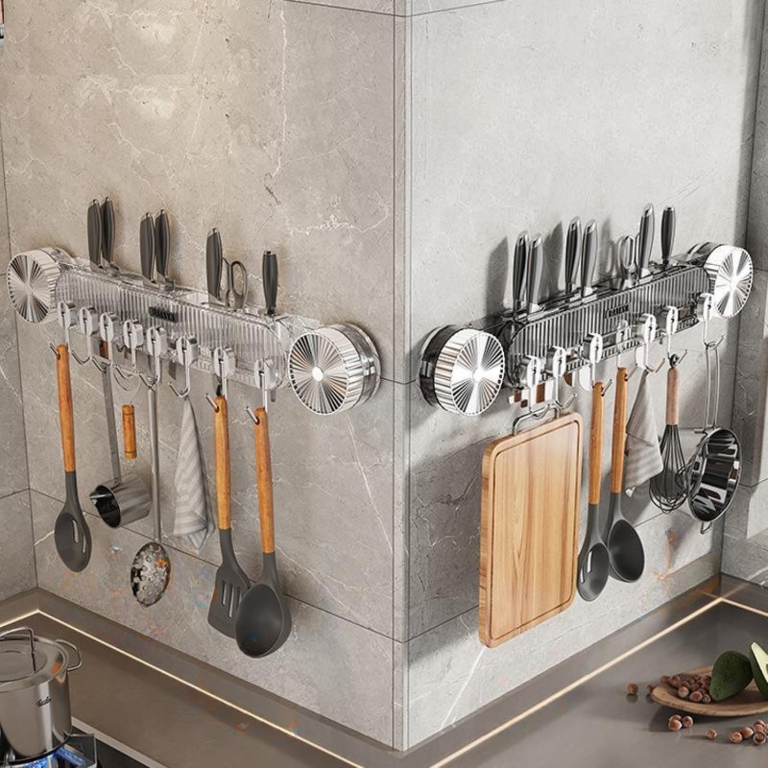 Wall-Mounted Multi - Purpose Rack with Hooks