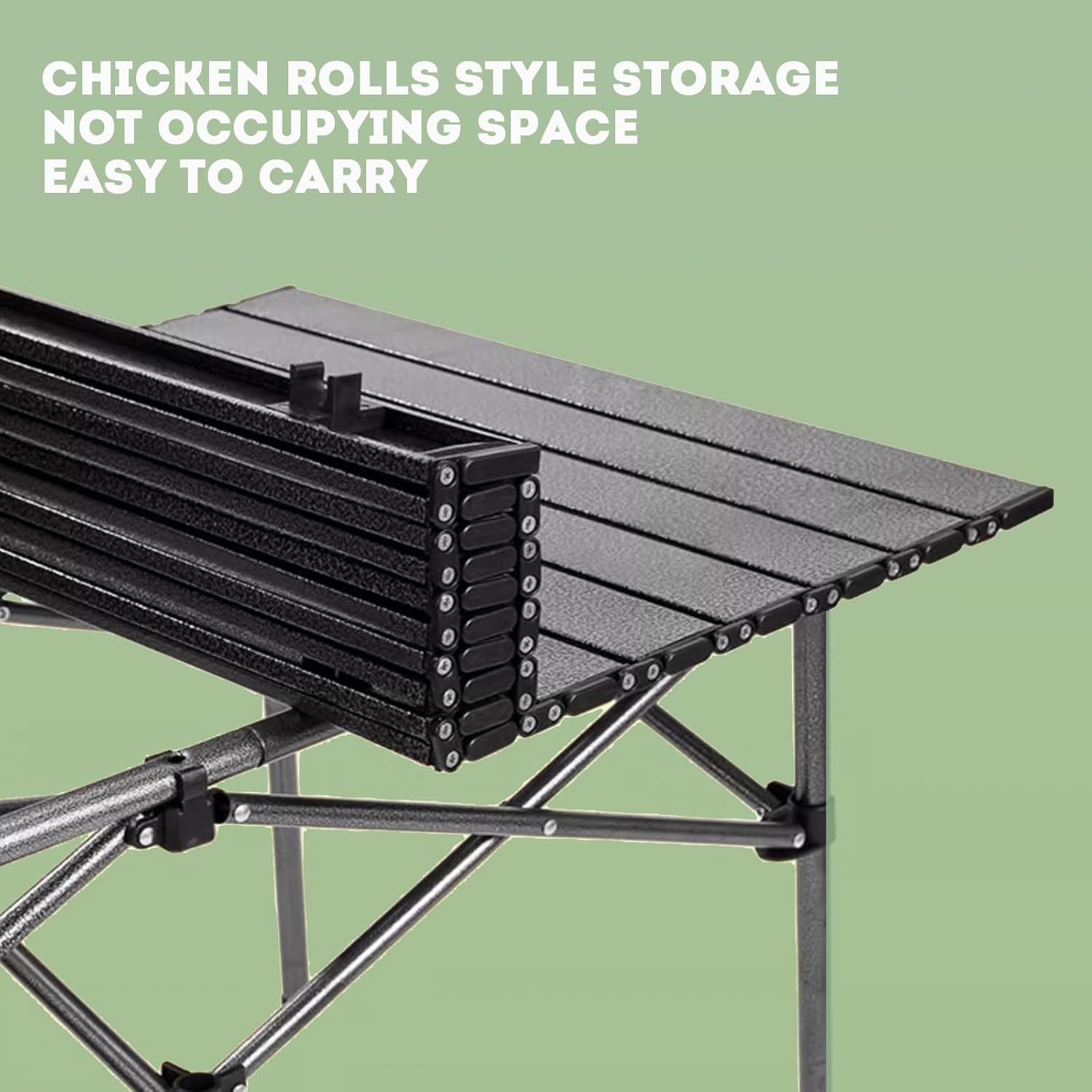 طقم طاولة وكراسي للتخييم، طاولة قابلة للطي محمولة ومقاعد لستة أشخاص