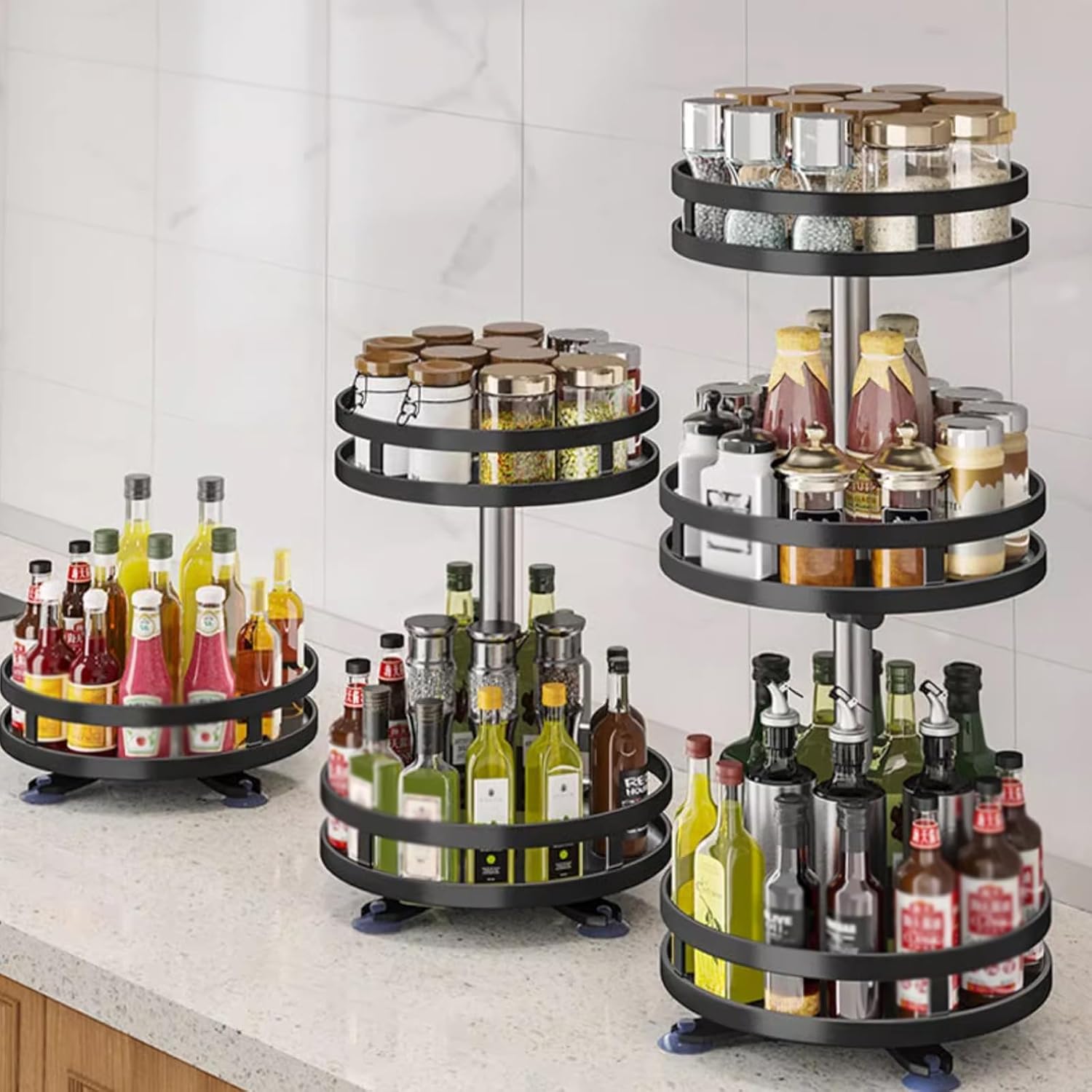 Rotating Spice Rack, Multi-Layer Tier Lazy Susan Turntable