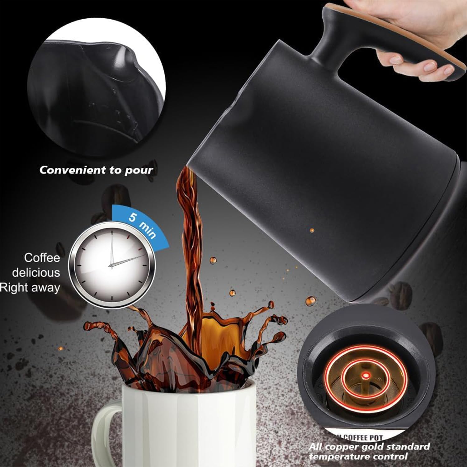 LAC Turkish Coffee Maker, 300ml capacity – Fast brewing, 600W power