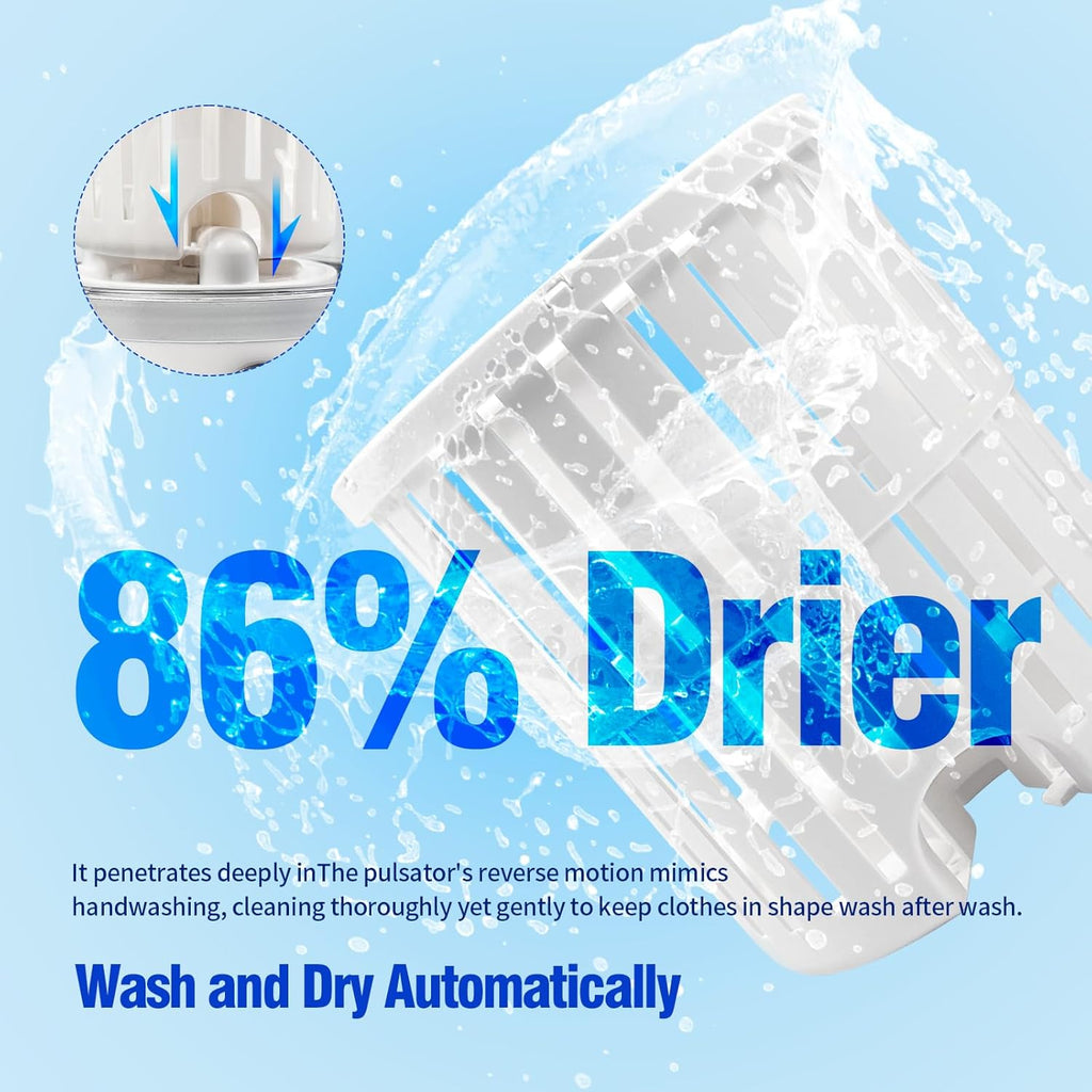 Portable 3L Mini USB Rechargeable Washing Machine with Blue-light