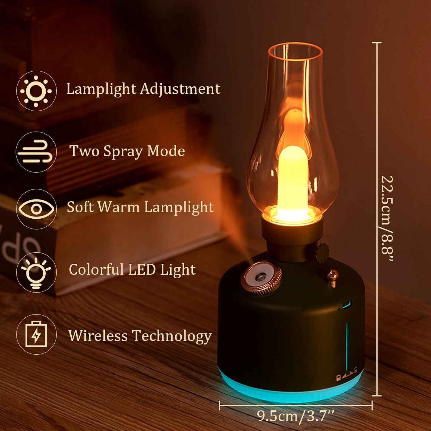 Retro humidification time light bedroom USB night light
